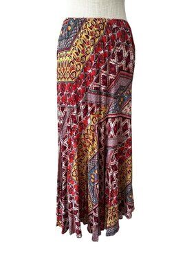 Lola P. Colorful Boho Maxi Skirt Size L